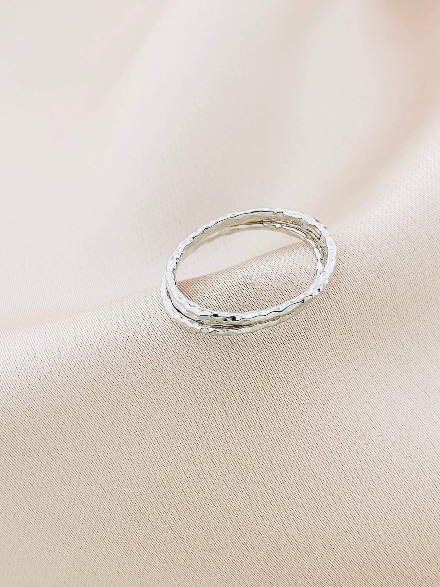 925 Silver Hammerred Stackable Ring Sets