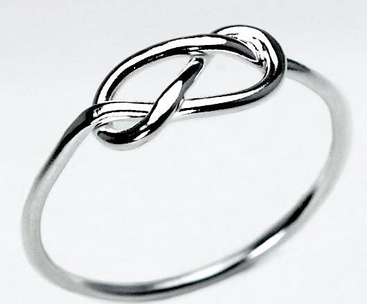 925 Silver Love Knot Plain Ring
