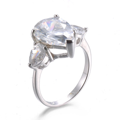 925 Silver CZ Wedding Bridal Engagement Ring