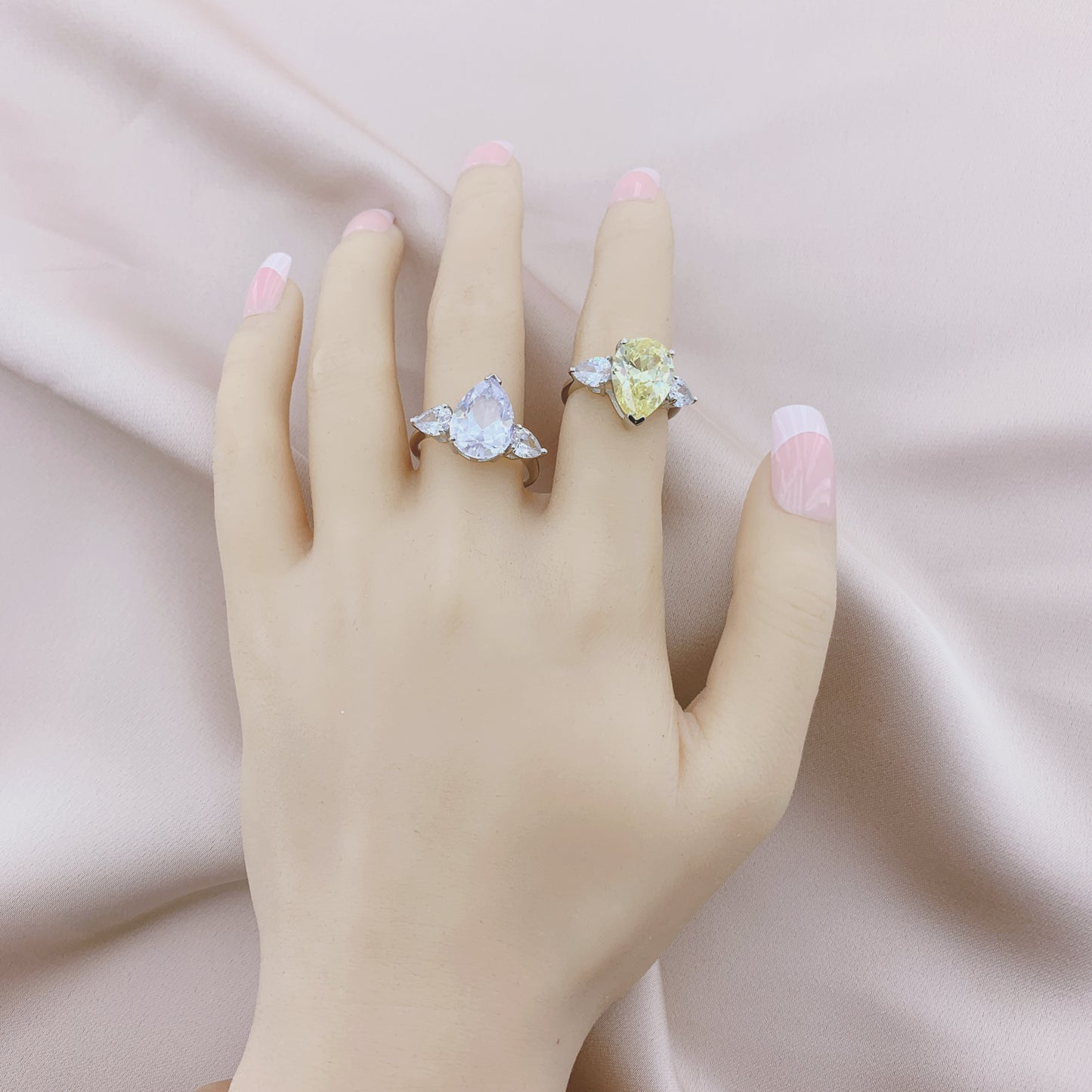 925 Silver CZ Wedding Bridal Engagement Ring