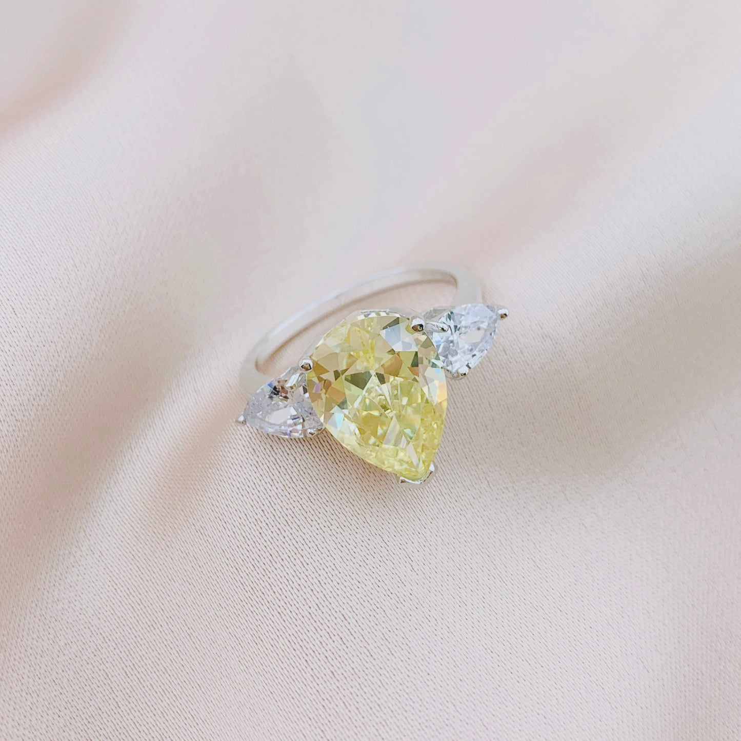 925 Silver CZ Wedding Bridal Engagement Ring