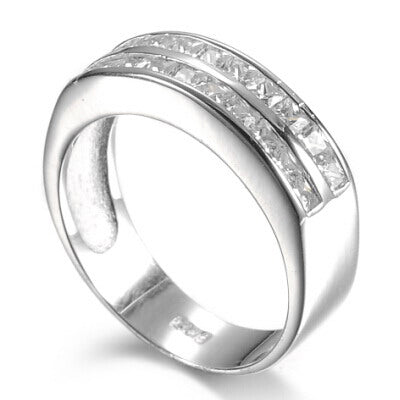 925 Silver CZ Wedding Bridal Engagement Ring