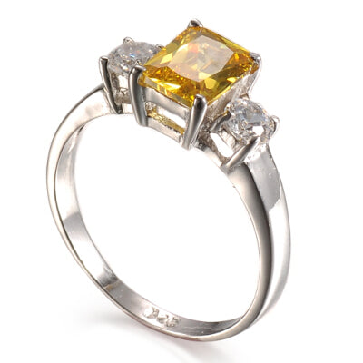 925 Silver CZ Wedding Bridal Engagement Ring