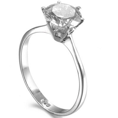 925 Silver CZ Wedding Bridal Engagement Ring