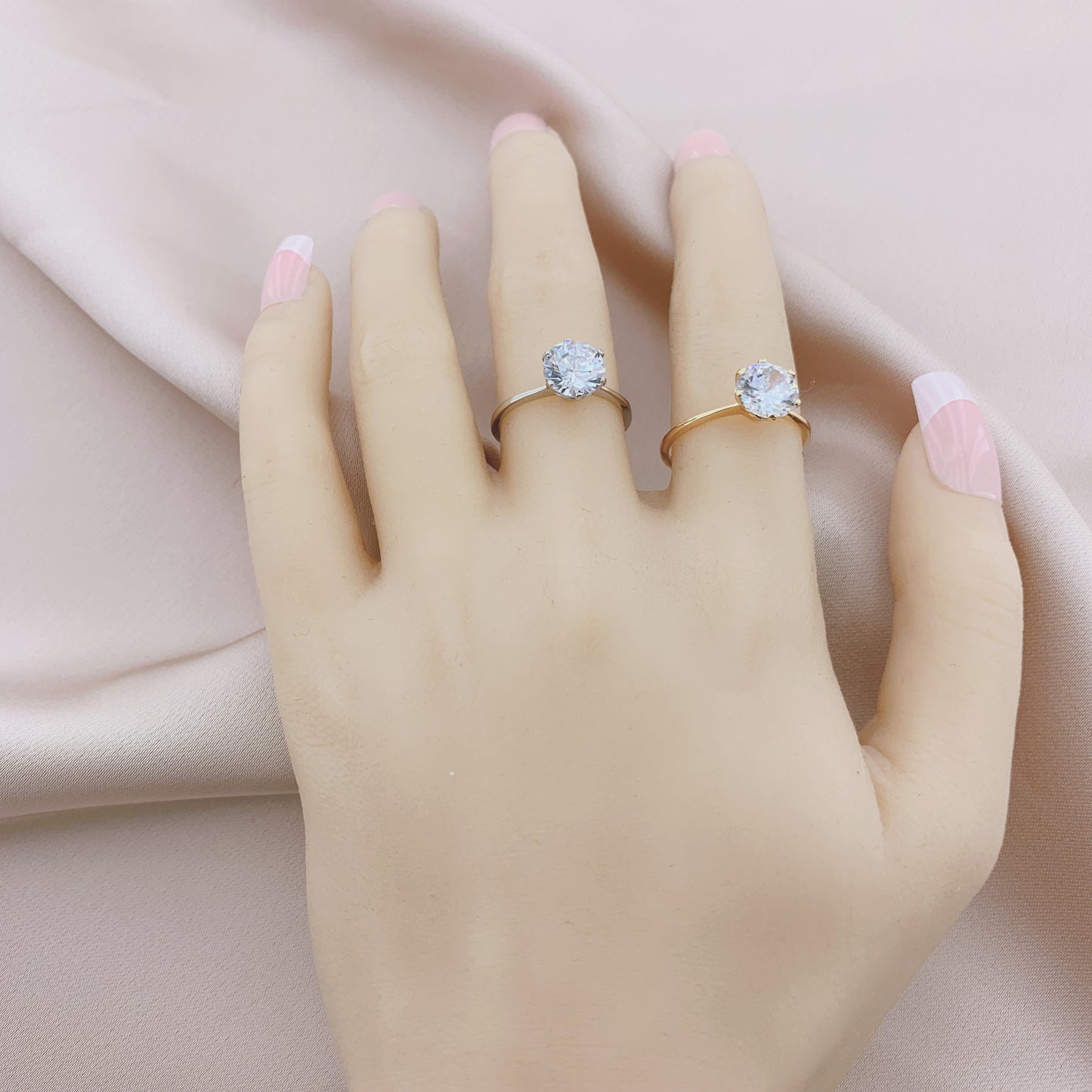 925 Silver CZ Wedding Bridal Engagement Ring