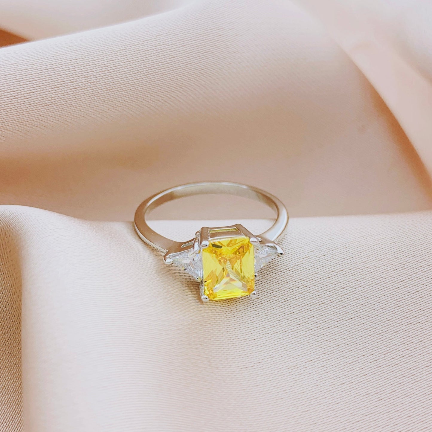 925 Silver CZ Wedding Bridal Engagement Ring