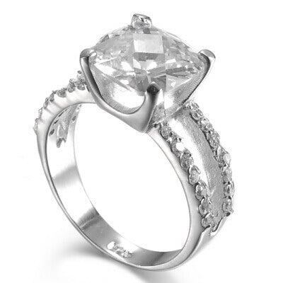 925 Silver CZ Wedding Bridal Engagement Ring
