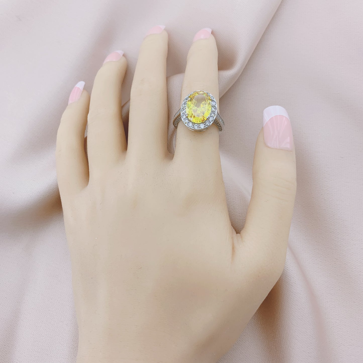 925 Silver CZ Wedding Bridal Engagement Ring