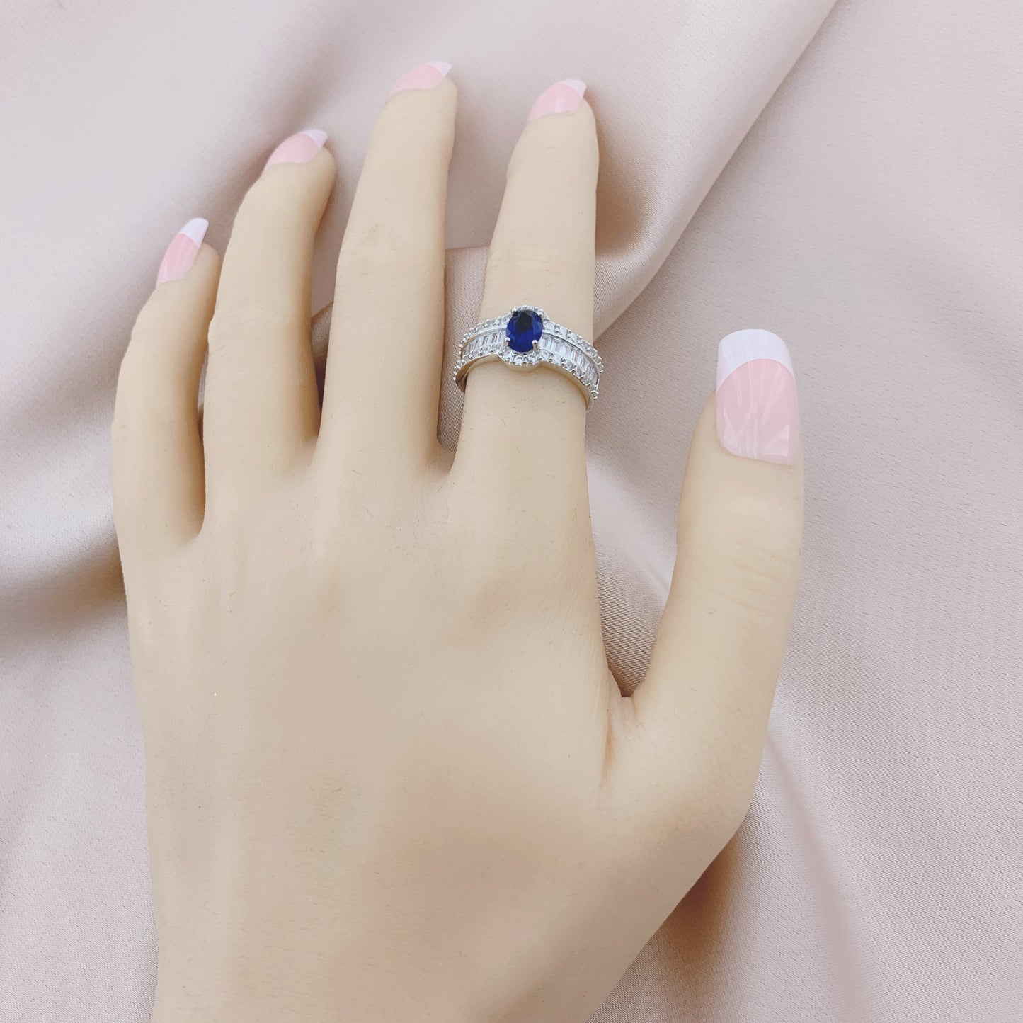 925 Silver CZ Wedding Bridal Engagement Ring