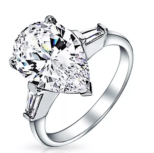 925 Silver CZ Wedding Bridal Engagement Ring