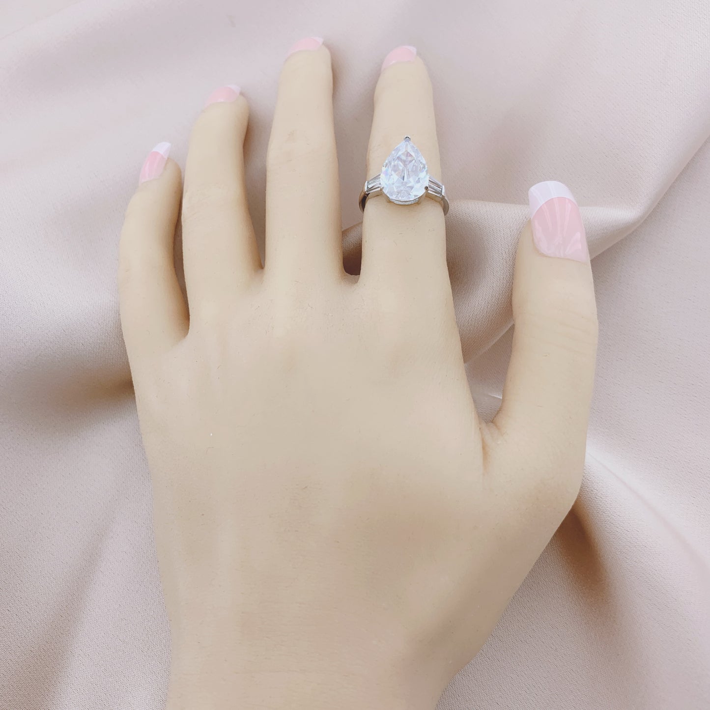 925 Silver CZ Wedding Bridal Engagement Ring