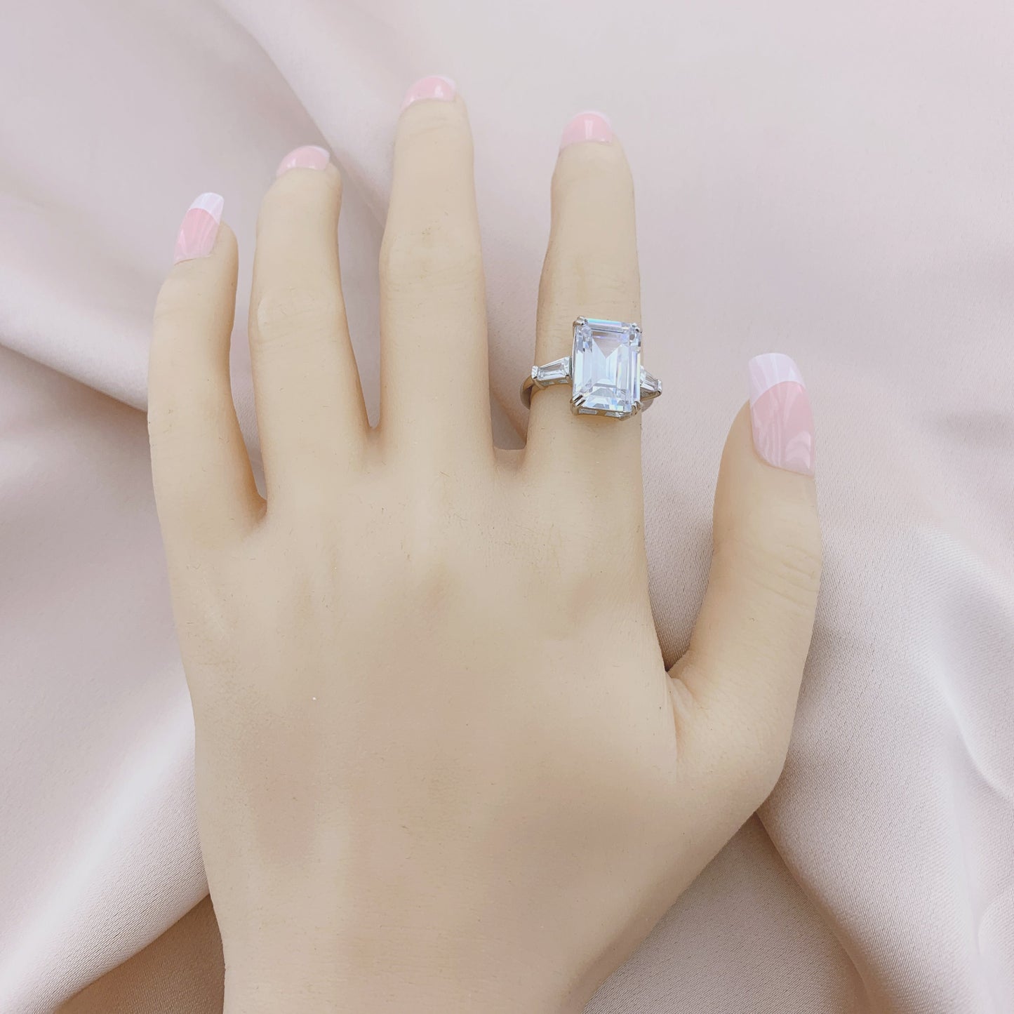 925 Silver CZ Wedding Bridal Engagement Ring