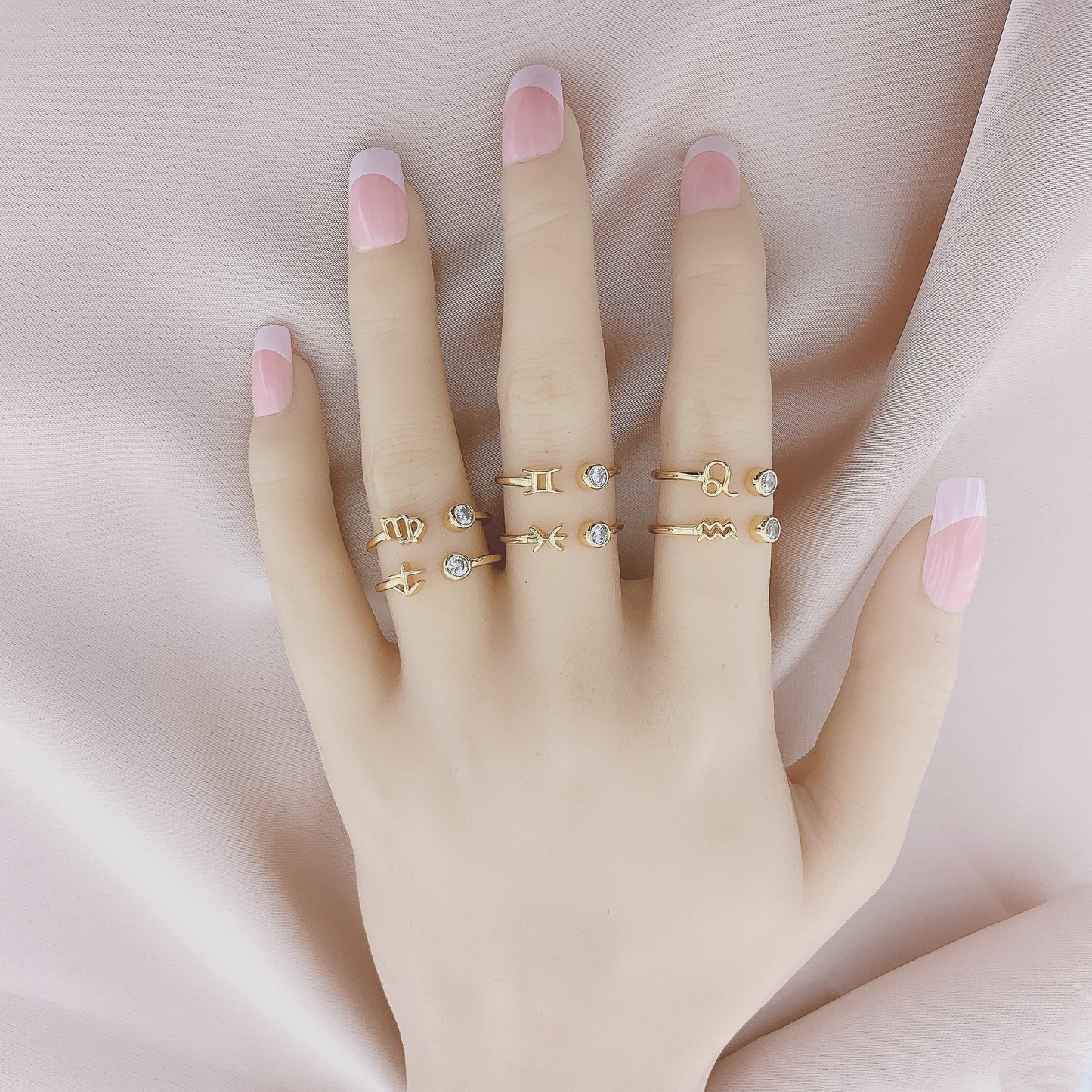 925 Silver Virgo CZ Constellation Ring
