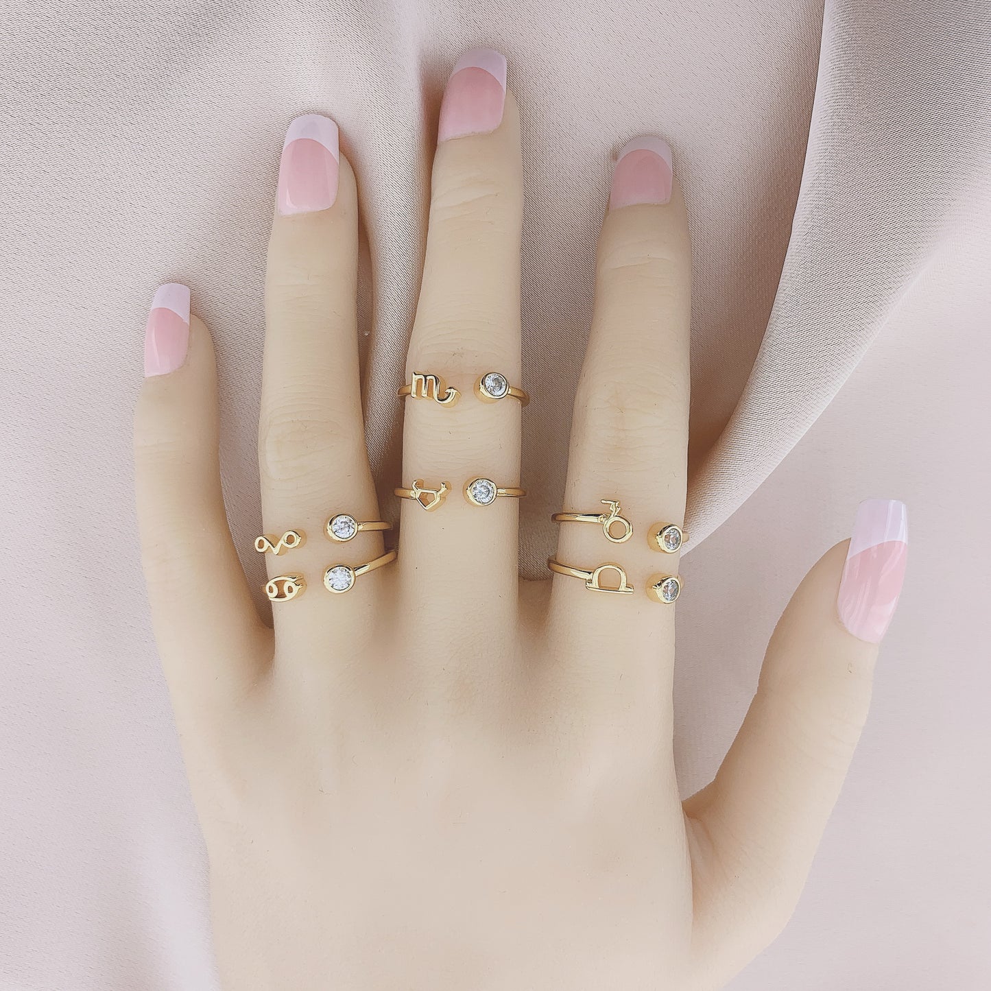 925 Silver Virgo CZ Constellation Ring