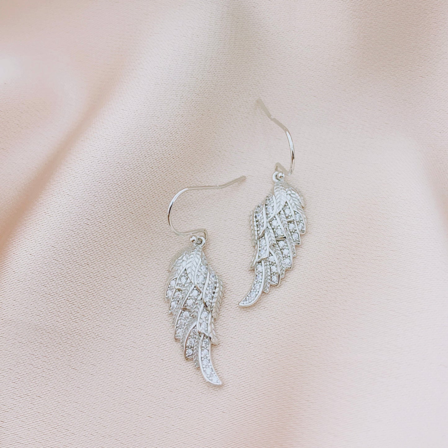 Women's Fashion Angel Wing Feather CZ Jewelry Sets