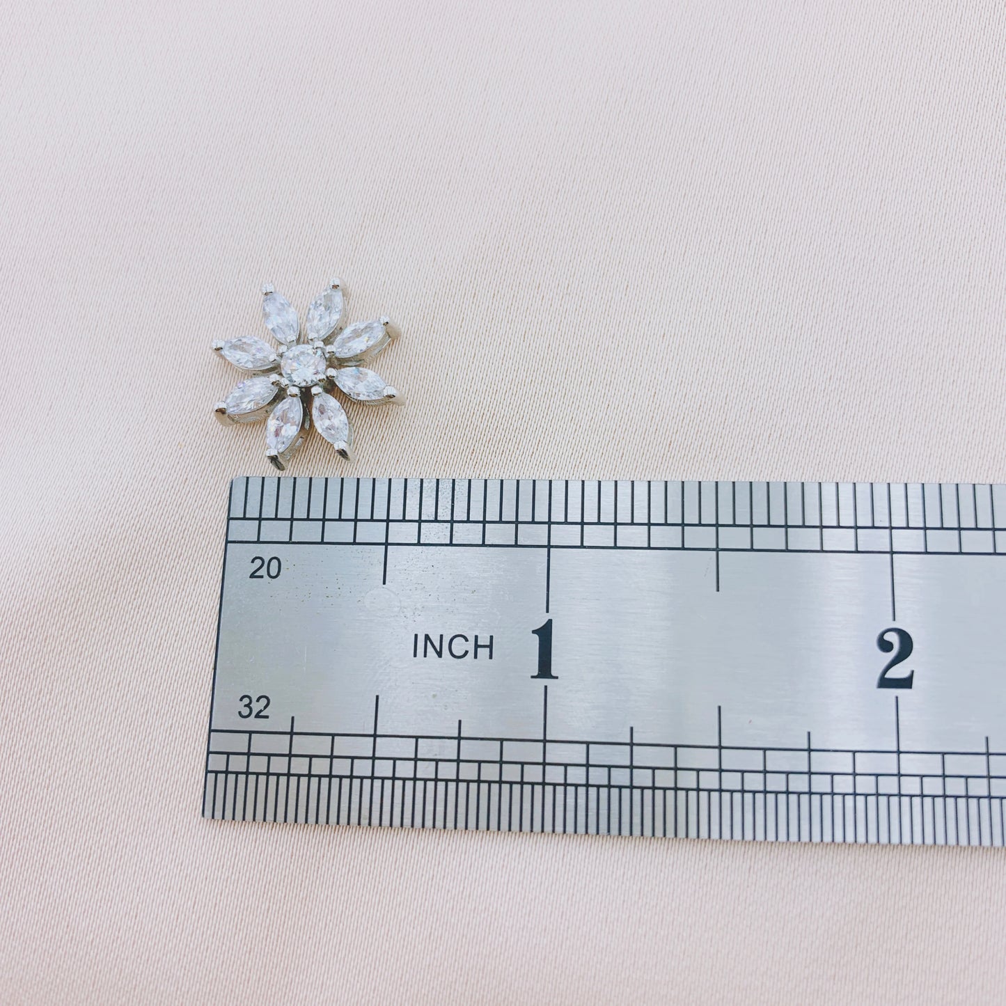 925 Silver Flower CZ Stud Earring