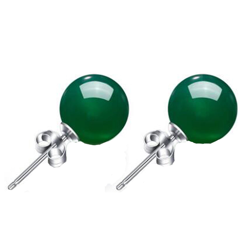 925 Silver Turquoise Onyx Jade Stud Earring