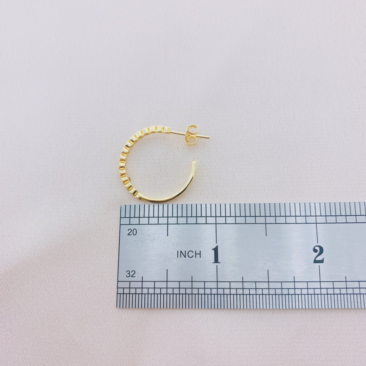 925 Silver CZ Hoop Earring