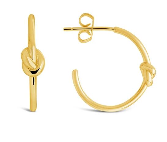 925 Silver Love Knot Hoop Earring