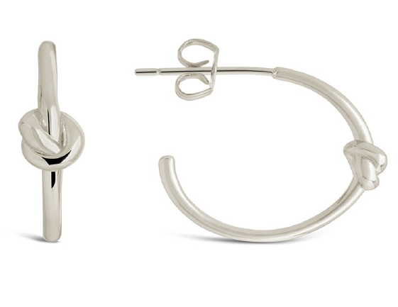 925 Silver Love Knot Hoop Earring