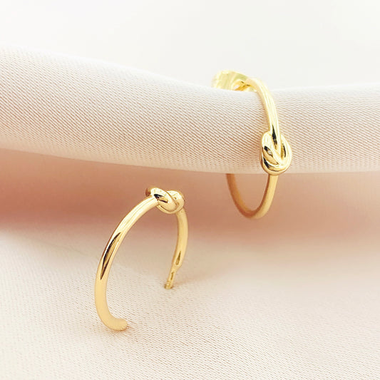 925 Silver Love Knot Hoop Earring