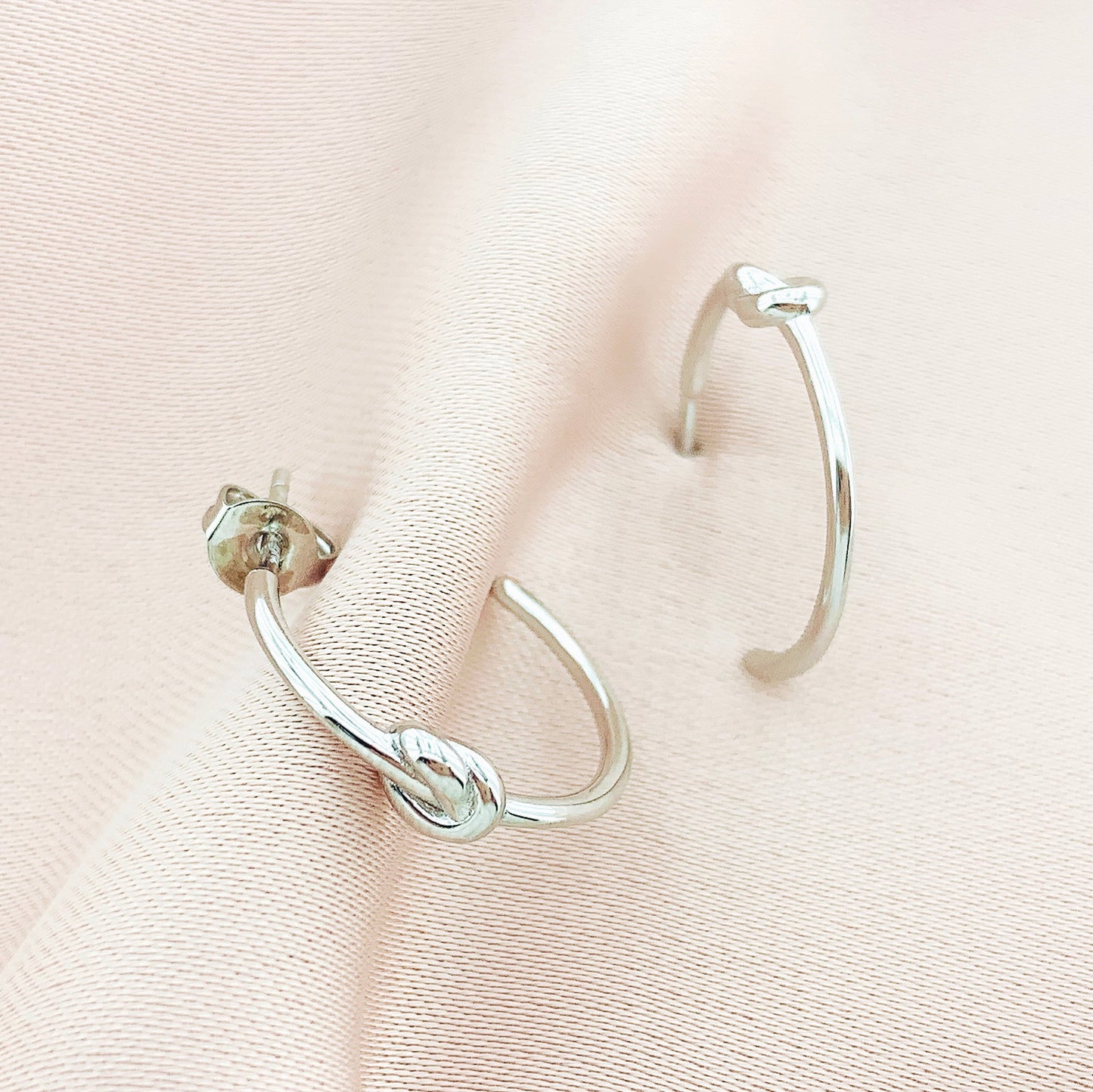 925 Silver Love Knot Hoop Earring