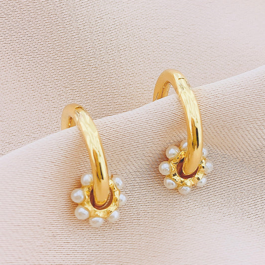 925 Silver Pearl Hoop Earring