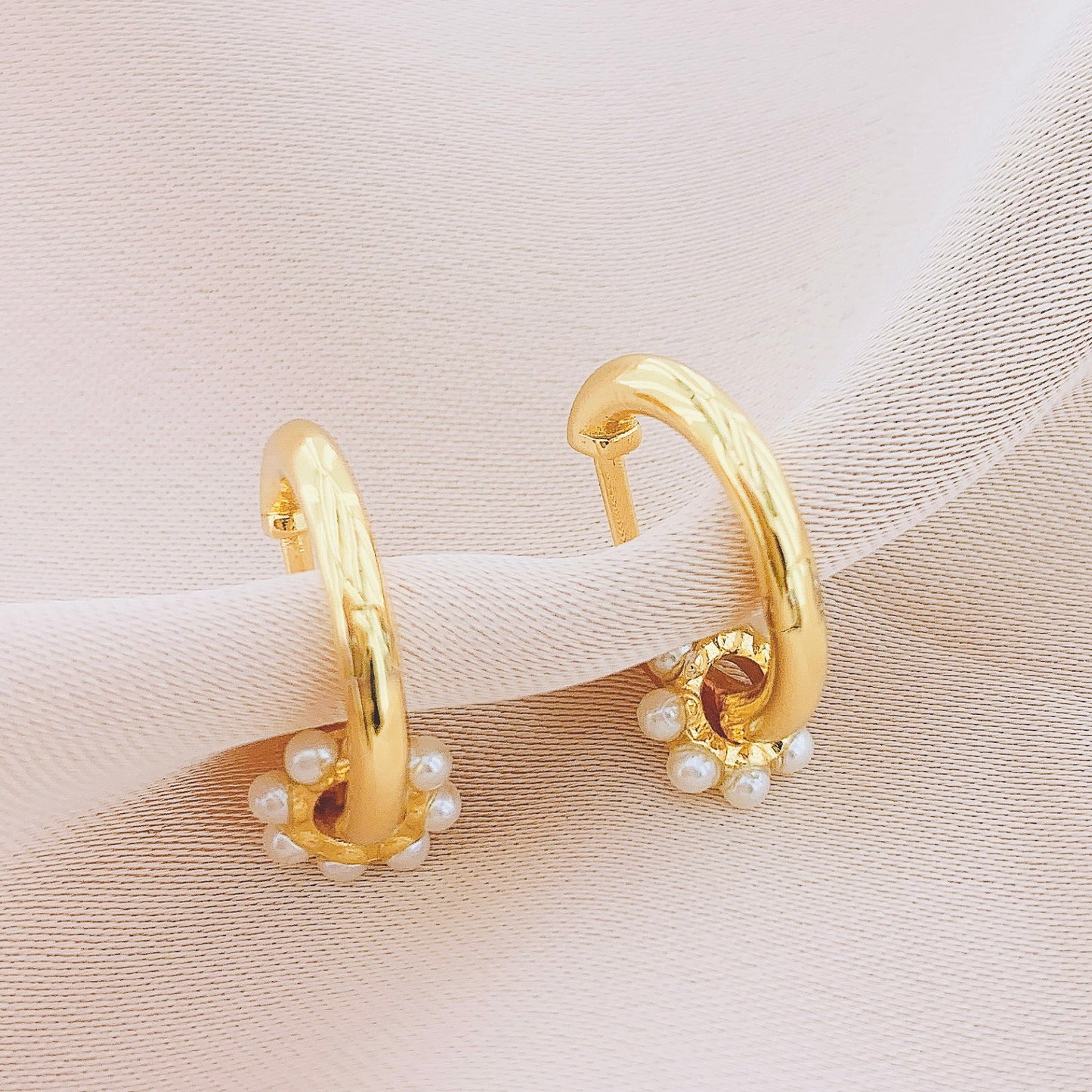 925 Silver Pearl Hoop Earring