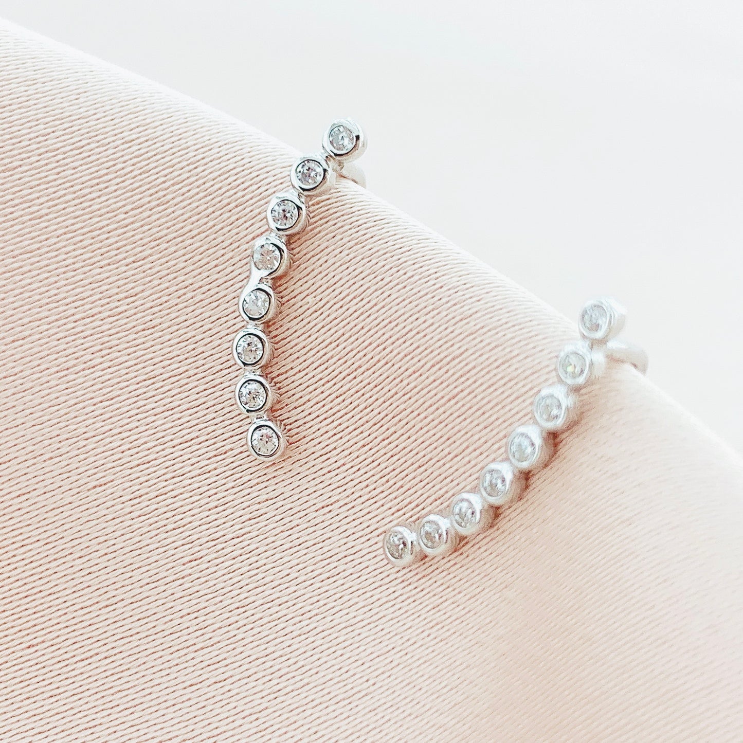 925 Silver CZ Earring Clawer Climber