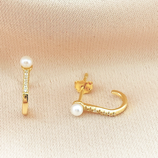 925 Silver CZ Hoop Earring