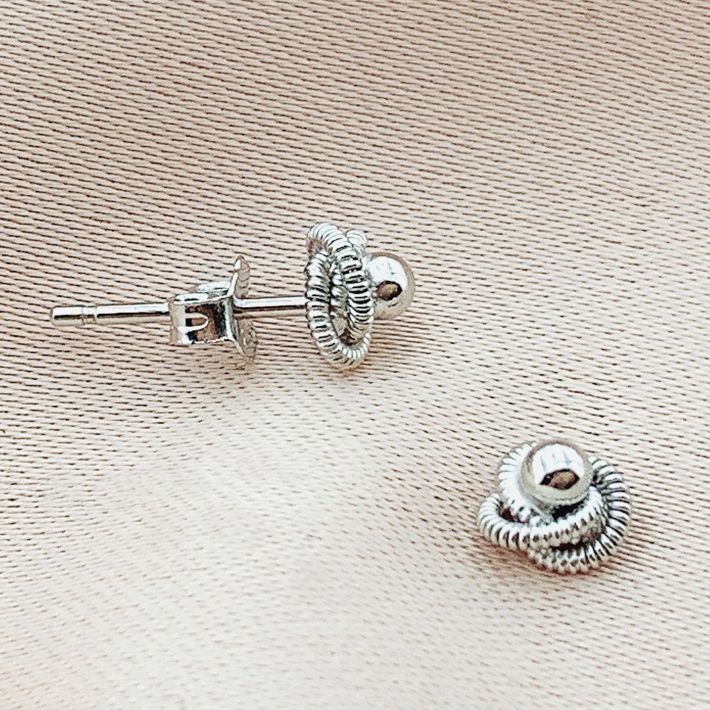 925 Silver Love Knot Stud Earring