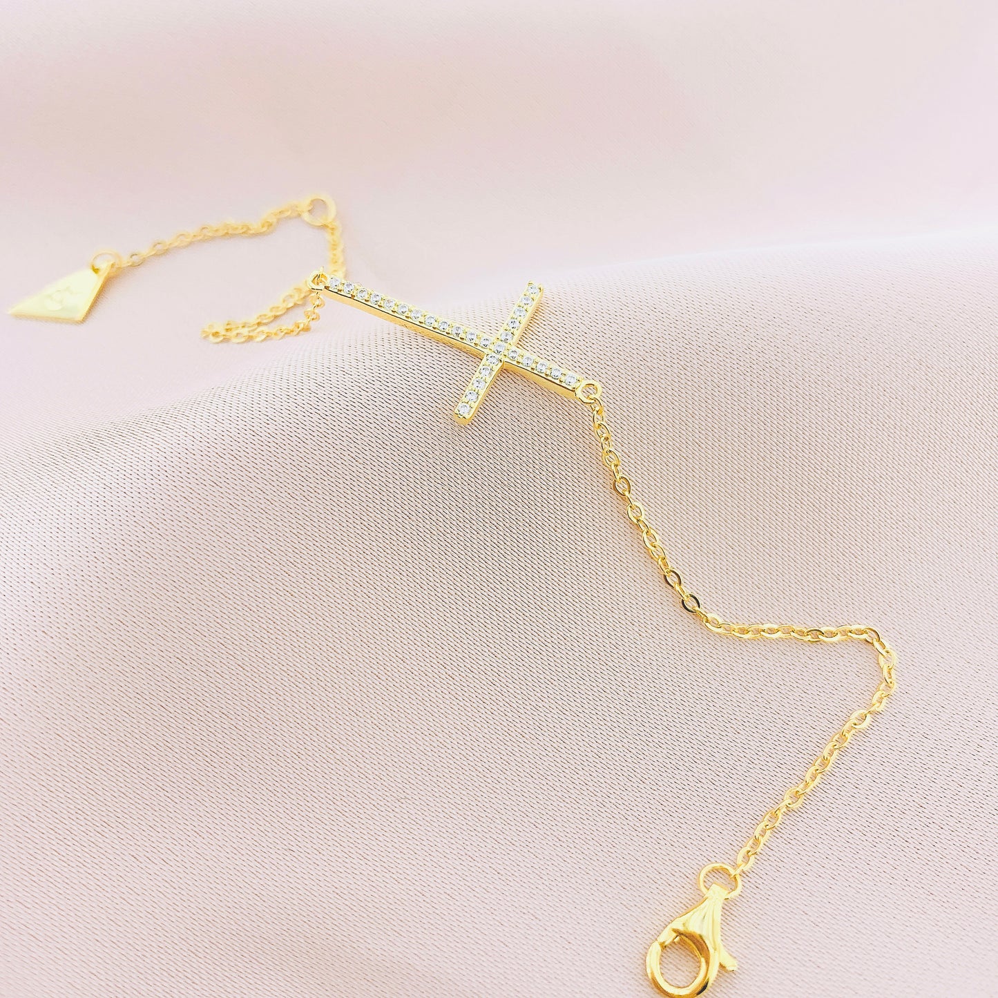 925 Silver Cross CZ Bracelet