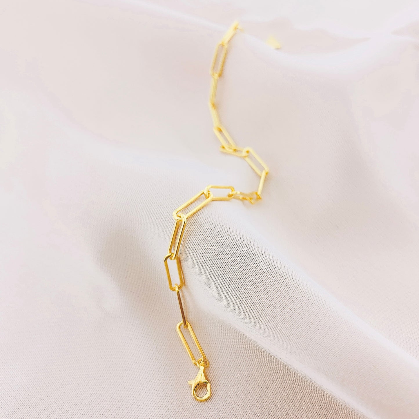925 Silver Paperclip Chain Bracelet