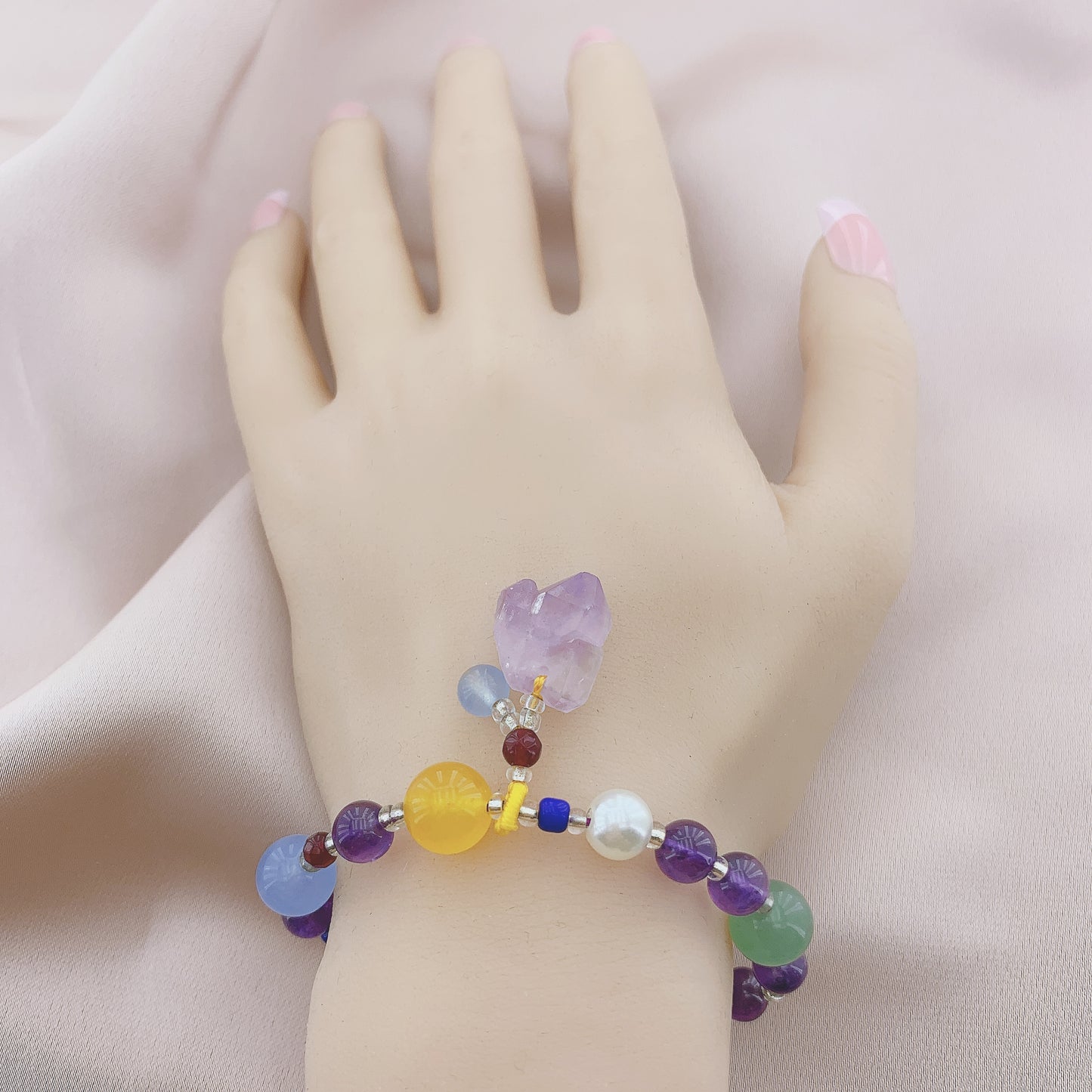 Women's Amethyst Beads Gemstone Bracelet