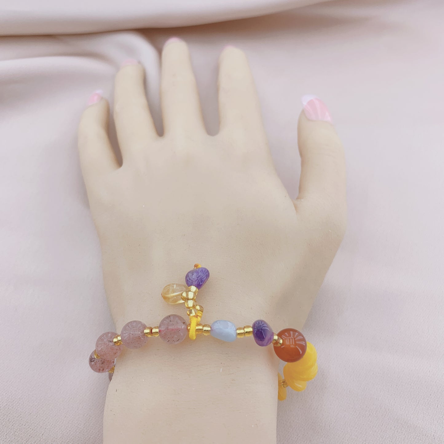 Women's Fashion Yellow noneystone Beads Gemstone Bracelet