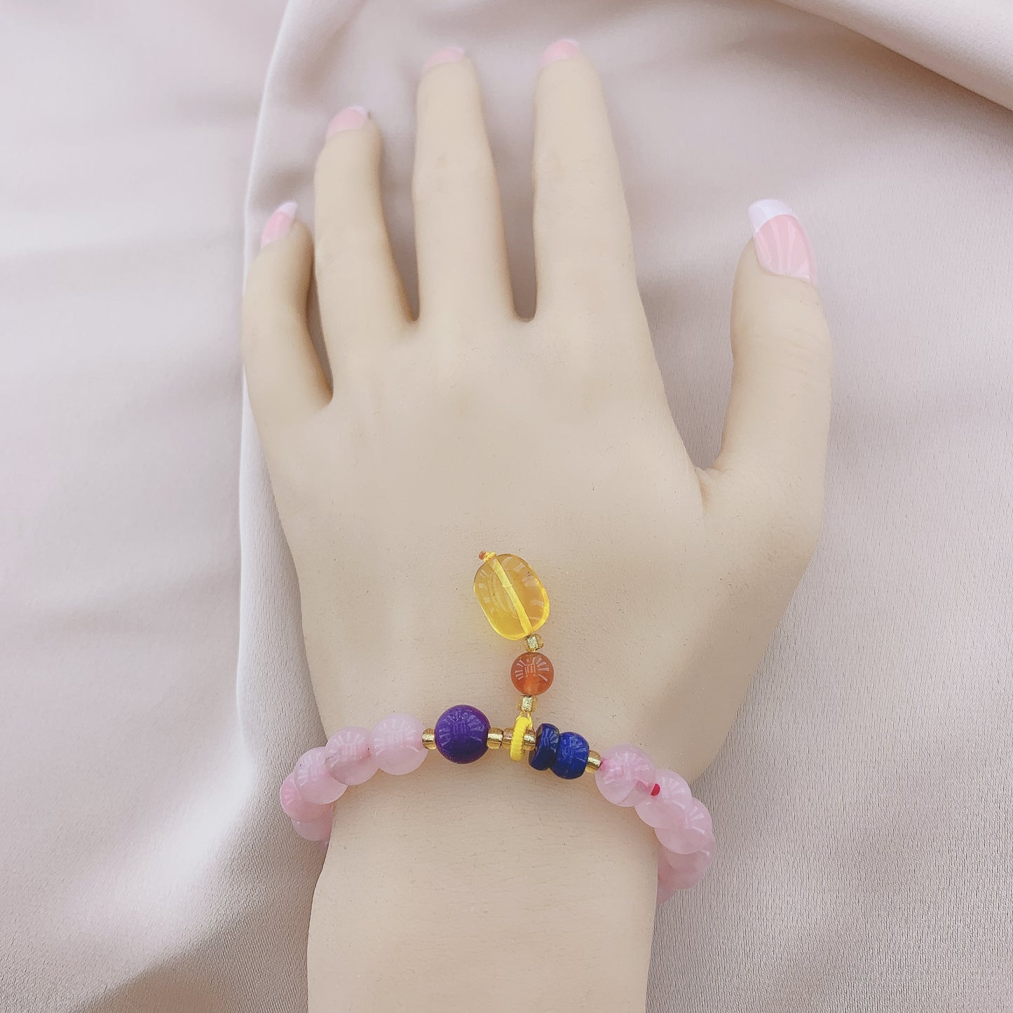 Women's Fashion Rose Quartz Beads Gemstone Bracelet