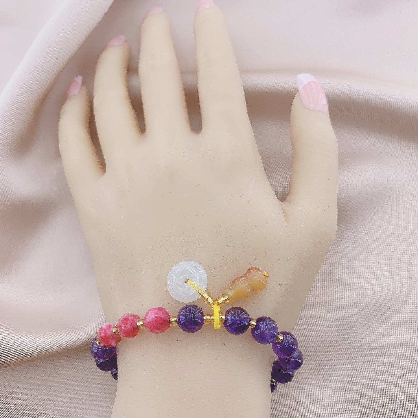 Women's Amethyst Crystal Beads Gemstone Bracelet