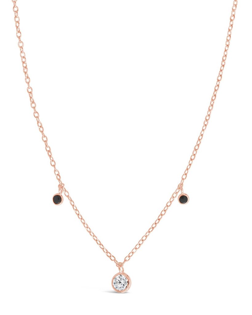 925 Silver Cubic Zirconia Chain Choker Necklace