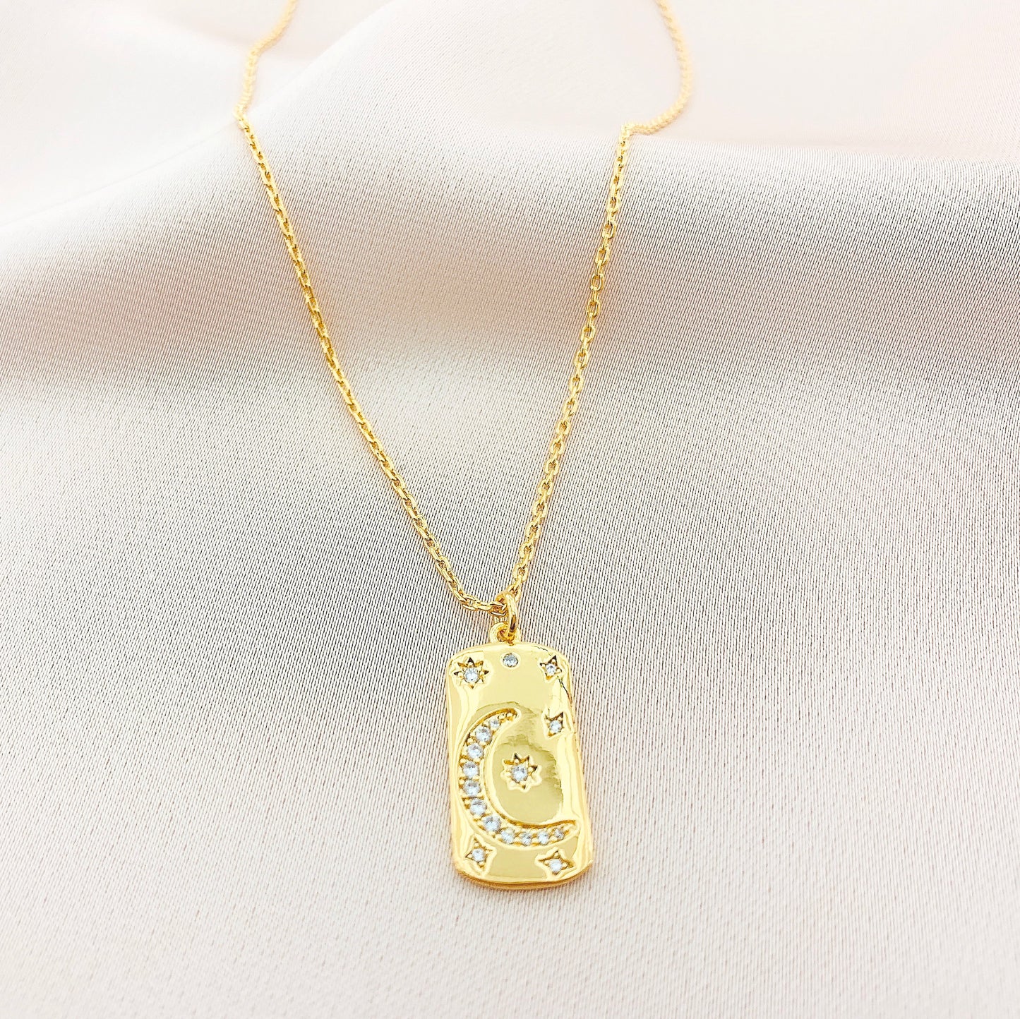 Women's CZ Crescent Moon Necklace