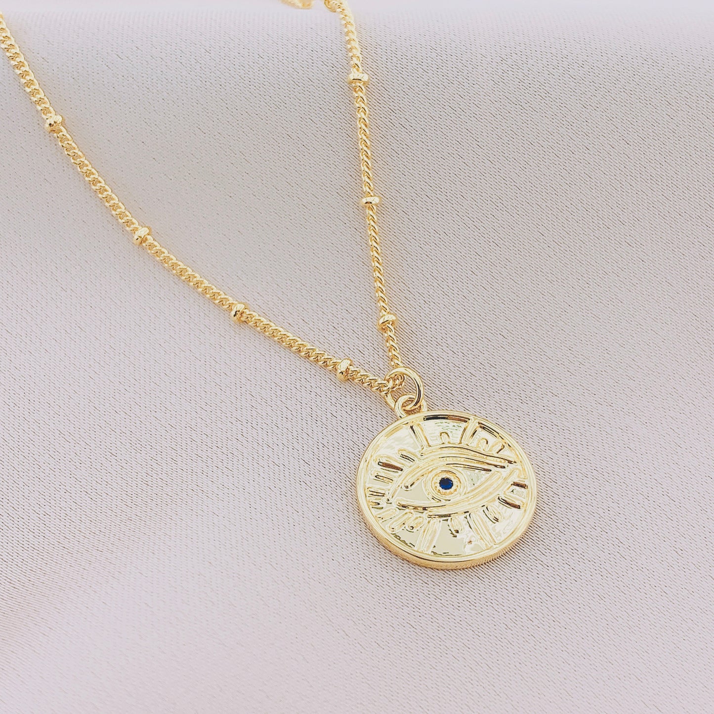 Women's Fashion CZ Evil eye Pendant Necklace