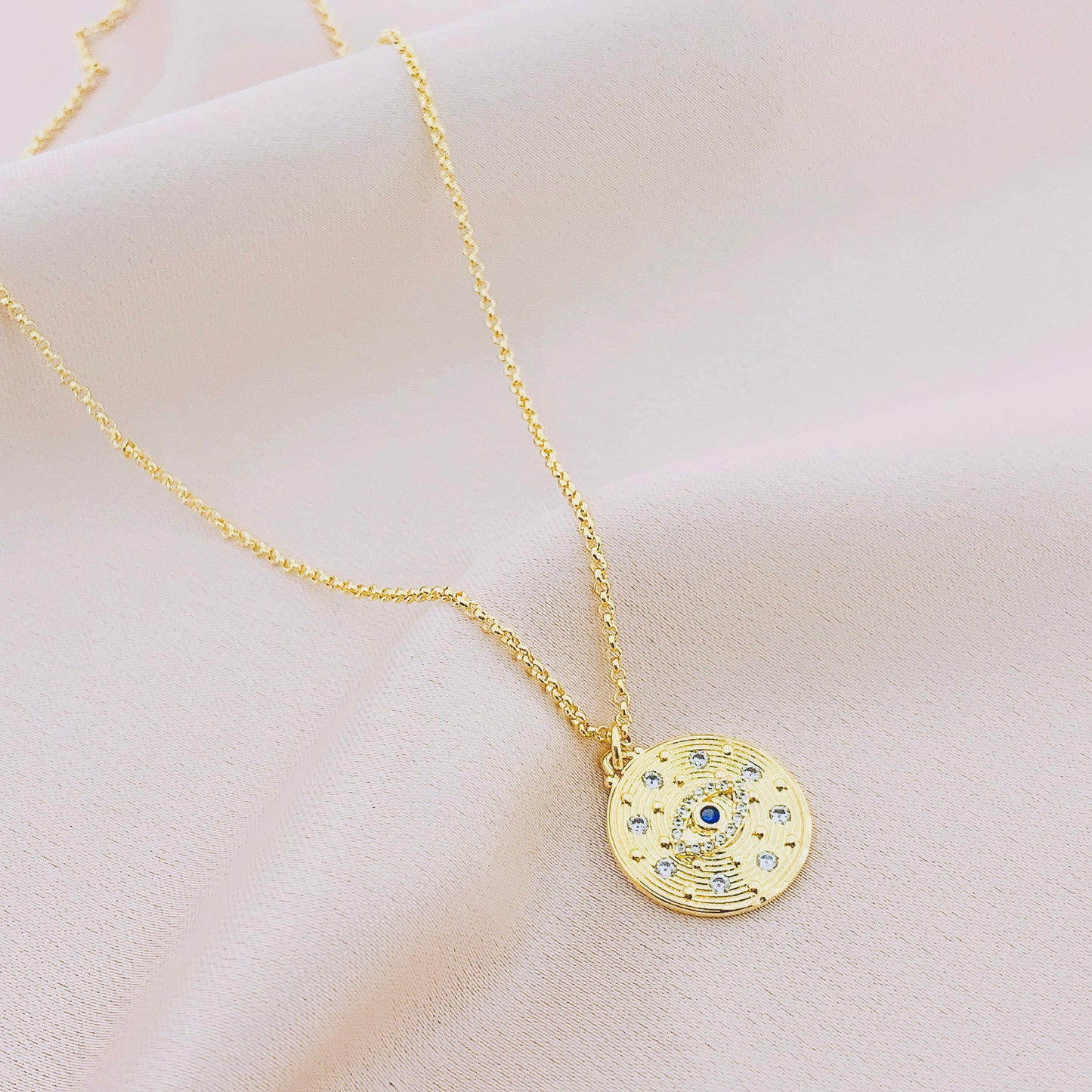 Women's Fashion CZ Evil eye Pendant Necklace