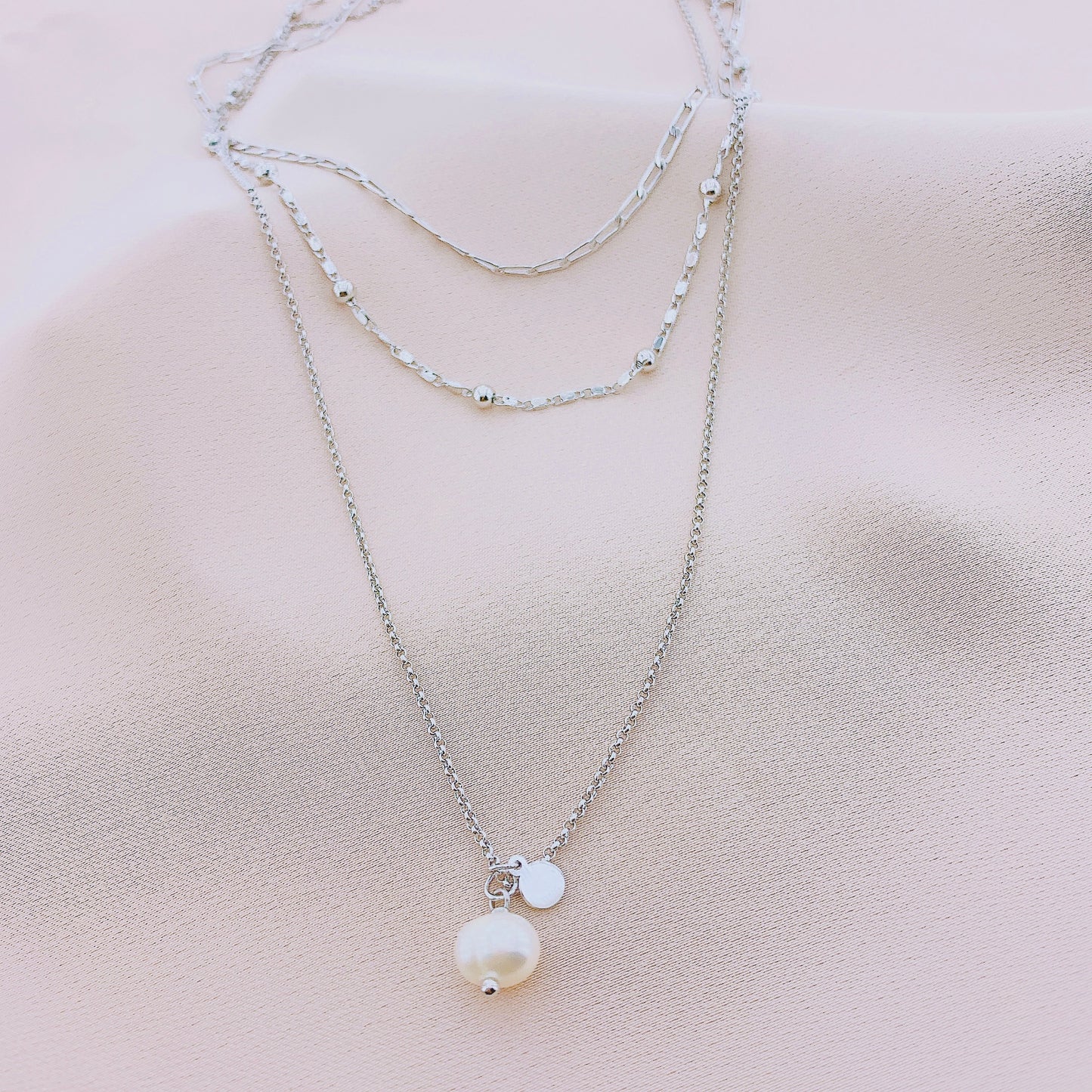 Women's Long Layer Chain Pearl Necklace