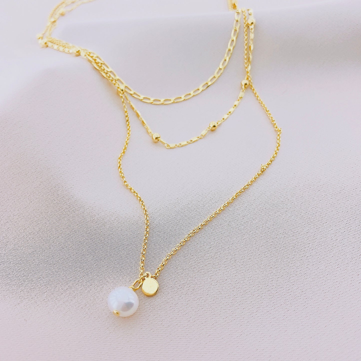 Women's Long Layer Chain Pearl Necklace