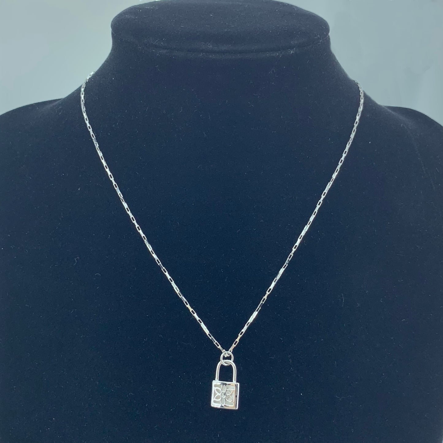 925 Silver CZ Locket Pendant Necklace