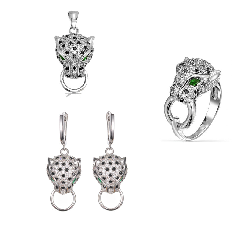 Women's Fashion Animal Leopard CZ Jewelry Sets