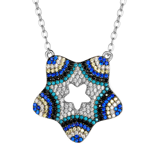 Women's Fashion CZ Evil eye Pendant Necklace