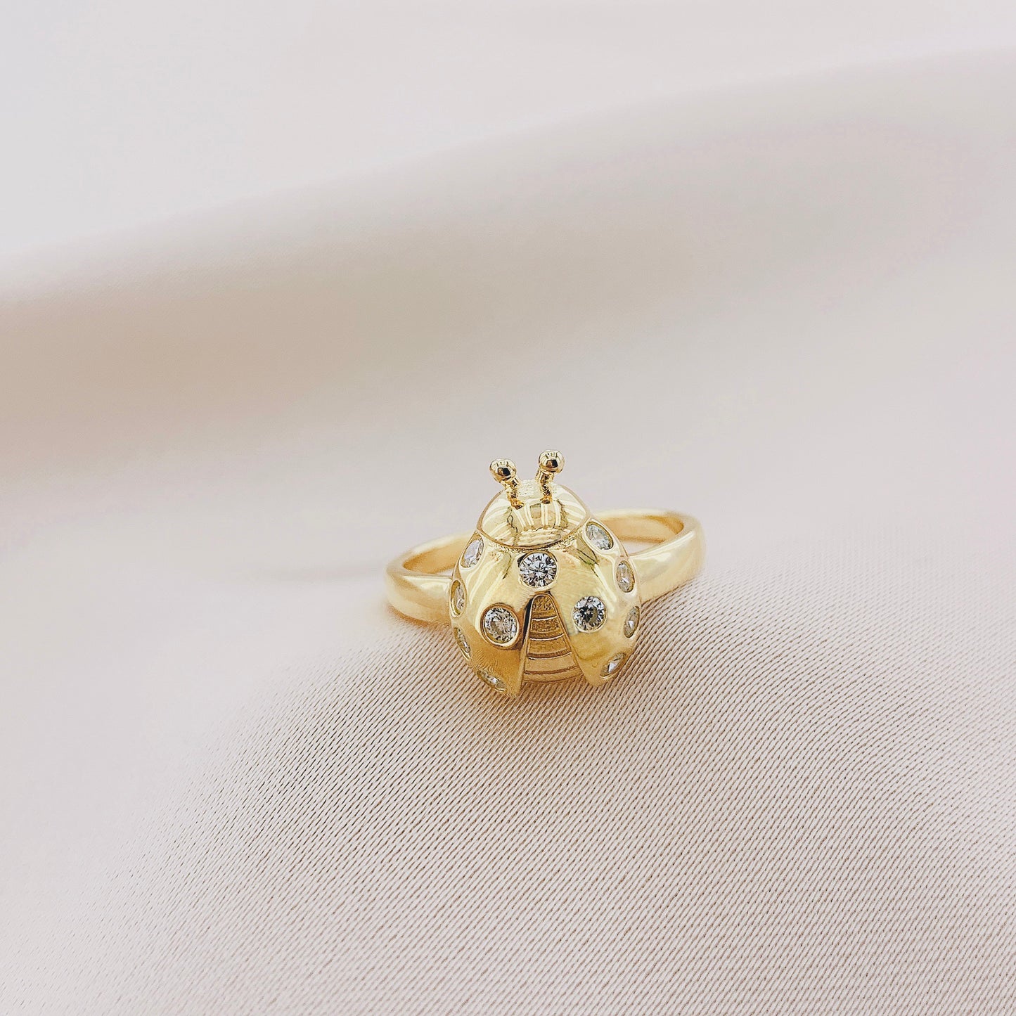 Women's Fashion Animal Ladybug CZ Ring