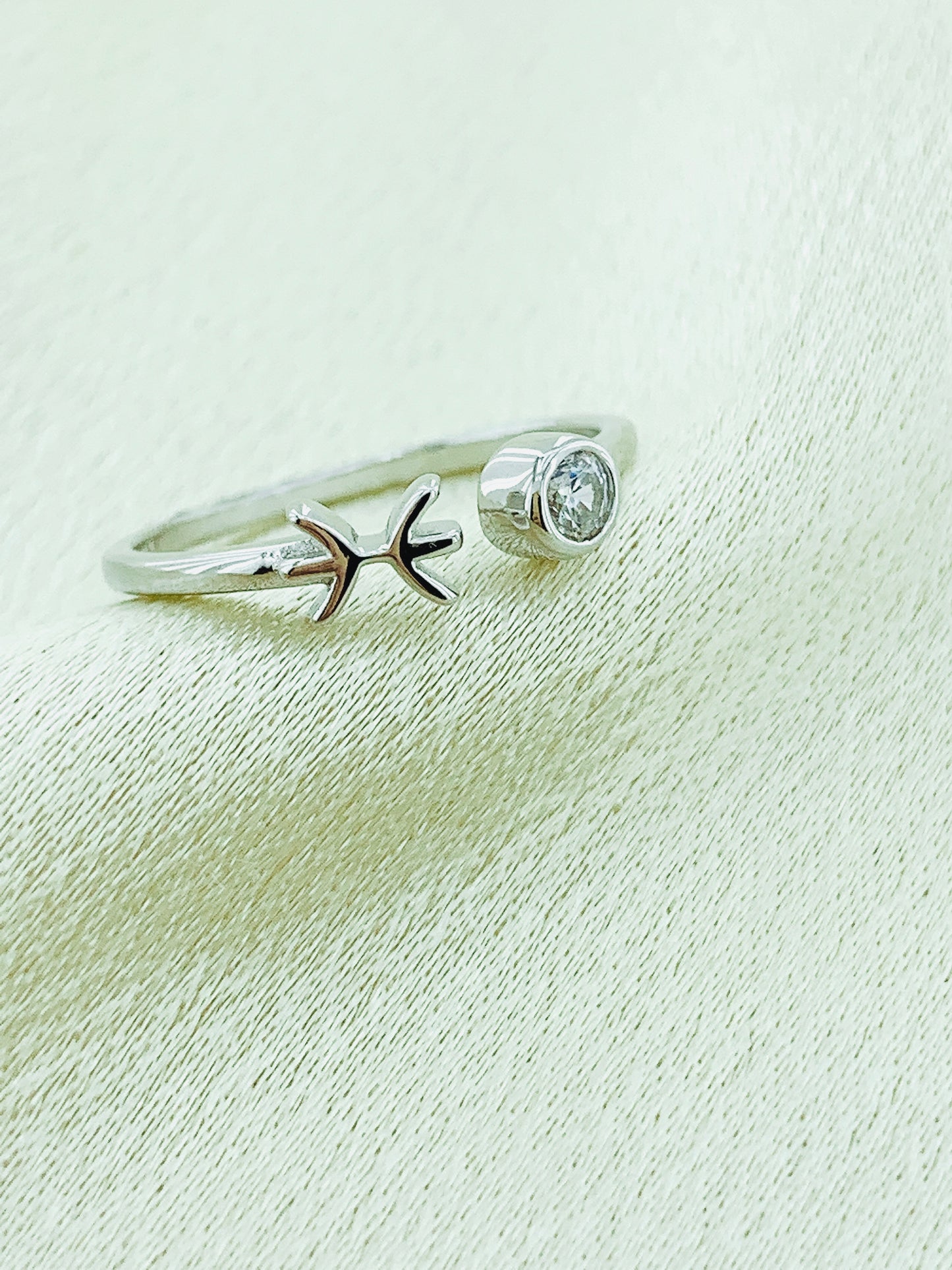 925 Silver Virgo CZ Constellation Ring