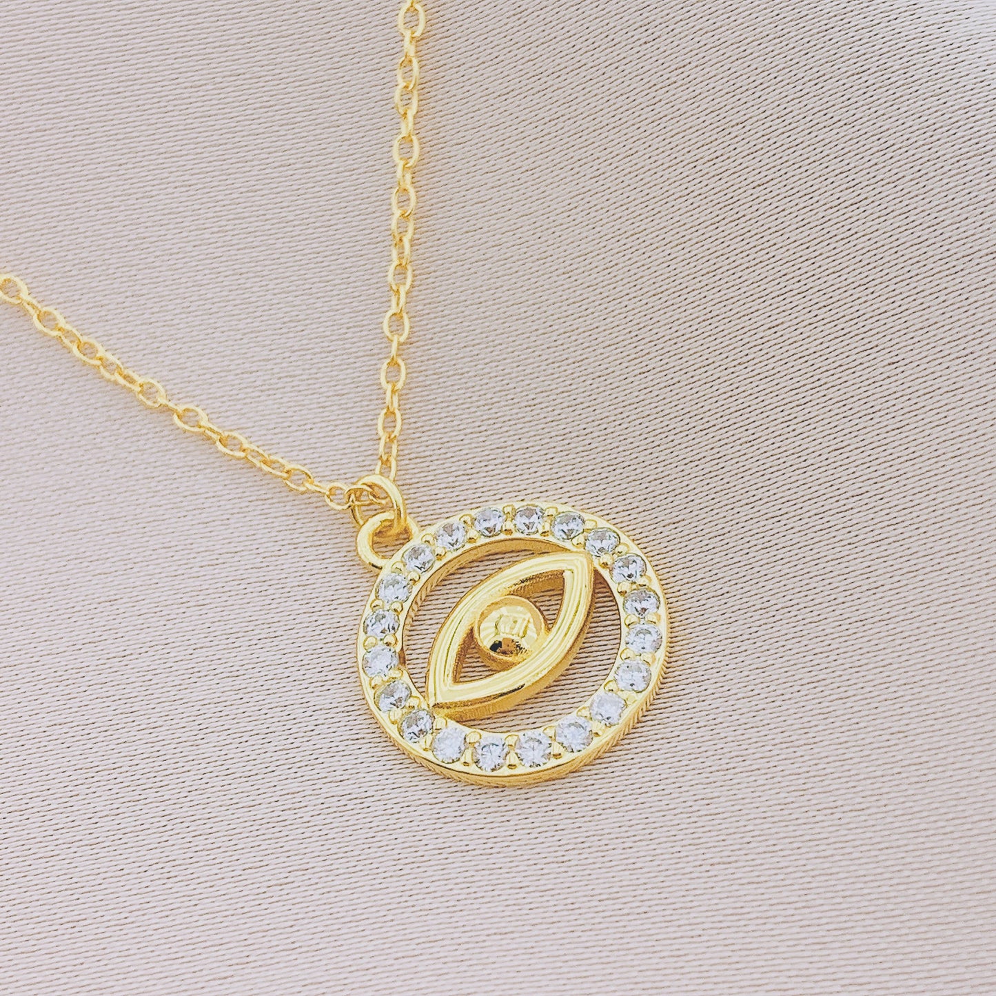 Women's CZ Evil eye Pendant Necklace