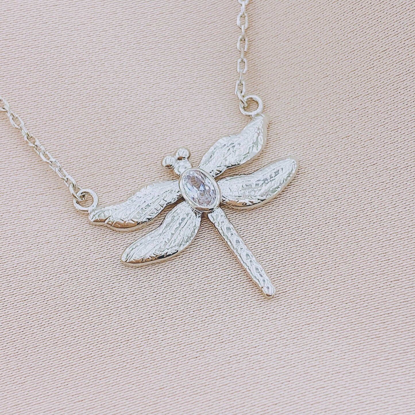 Women's CZ Dragonfly Pendant Necklace